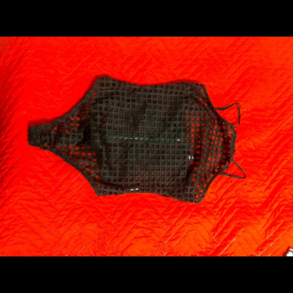 Black see through body suit